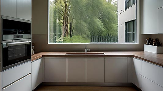 Jak urządzić małą kuchnię z oknem na środku? 5 trików na funkcjonalne wnętrze