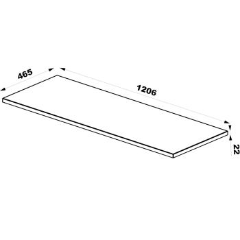 Wymiary: Blat 22mm do szafki łazienkowej 120cm TYP 2048