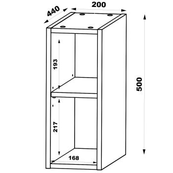 Wymiary: Regał łazienkowy wiszący TYP 2064