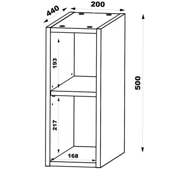 Wymiary: Regał łazienkowy wiszący TYP 2065