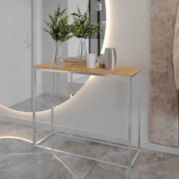 Konsola ARAMIS 100cm chrom / dąb wotan