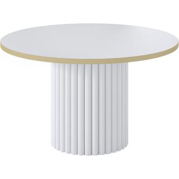 Stolik okrągły CASCANO biały + złoty