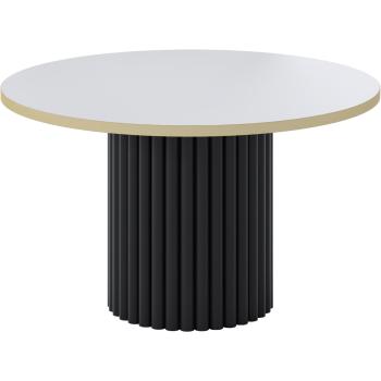 Stolik okrągły CASCANO czarny / biały + złoty