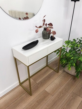 Toaletka ALICANTE 80cm złoty / biały