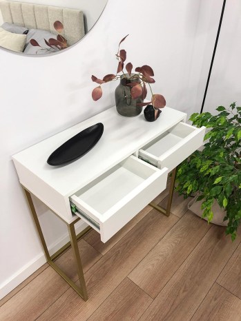 Toaletka ALICANTE 80cm złoty / biały