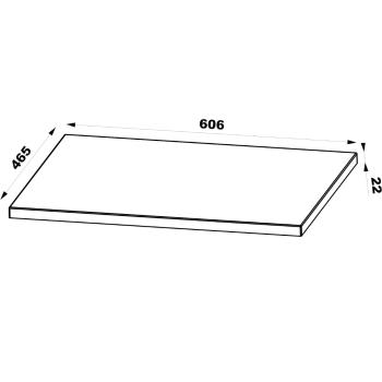 Wymiary: Blat do szafki łazienkowej 60cm TYP 4112