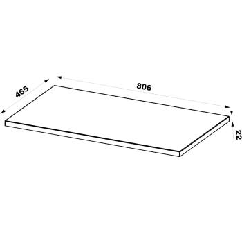 Wymiary: Blat 22mm do szafki łazienkowej 80cm TYP 4113