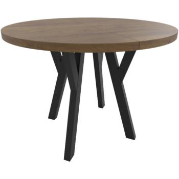 Stół rozkładany okrągły 100-150 ENZO dąb lefkas / czarny