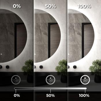 Lustro łazienkowe okrągłe KLARA 80cm z oświetleniem LED antypara