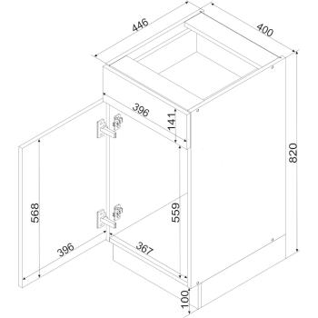 Wymiary: Szafka dolna D40S ELLEN 09