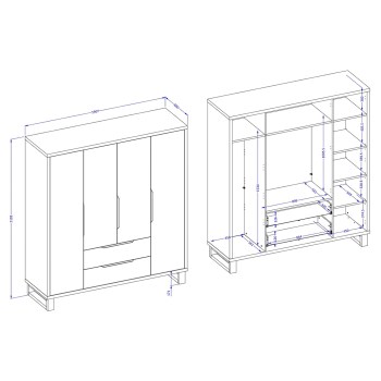 Szafa z szufladami HELEN HL20 wymiary