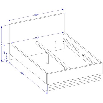 Łóżko 140x200 HELEN HL30 wymiary