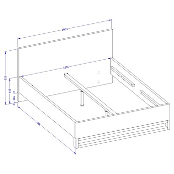 Łóżko 160x200 HELEN HL31 wymiary