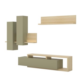 Meblościanka TABO BT09 dąb lindberg / eukaliptus