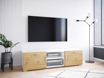 Komoda RTV INDIANA 150 biały / dąb artisan