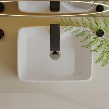 Umywalka nablatowa LANCE 48cm biały połysk do łazienki
