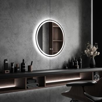 Lustro łazienkowe okrągłe LUIZA 60cm z oświetleniem LED antypara