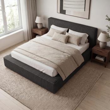 Lozko-tapicerowane-w-tkaninie-sztruks-z-pojemnikiem-i-stelazem-Leo-czarny6-3