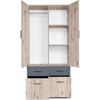 Szafa z szufladami 91cm PARMA 03 dąb wellington / grafit