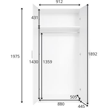 Wymiary: Szafa 91cm PARMA 02