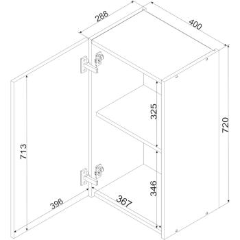 Wymiary: Szafka górna W40 ELLEN 21