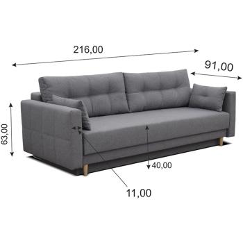 Wymiary: Sofa wersalka ELAN