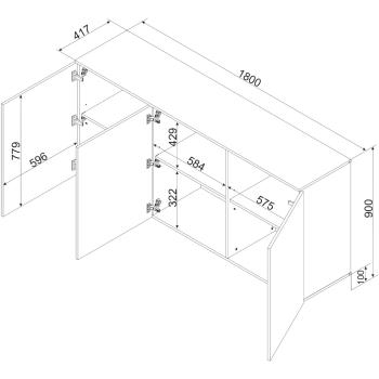 Wymiary: Komoda MALMO 3D