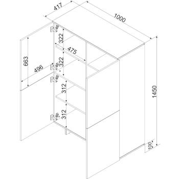 Wymiary: Komoda MALMO 4D