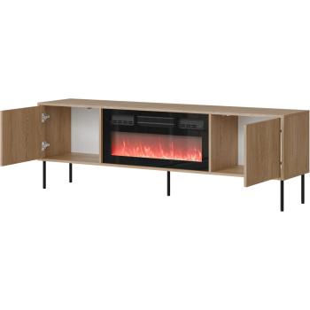 Komoda RTV z kominkiem ANDREA 180 EF 2D dąb cremona