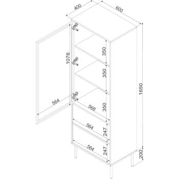 Wymiary: Witryna ANDREA 60