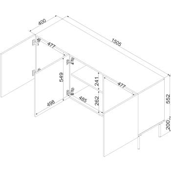 Wymiary: Komoda CASSIE 150