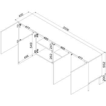 Wymiary: Komoda CASSIE 200