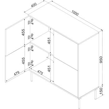 Wymiary: Komoda TIFFANY 4D