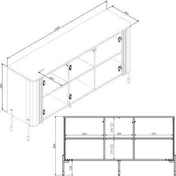 Wymiary: Komoda VENICE 150 3D