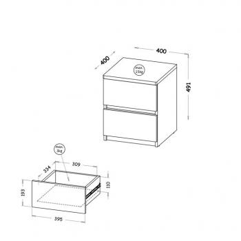 Wymiary: Szafka nocna CARA 10