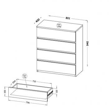 Wymiary: Komoda CARA 05