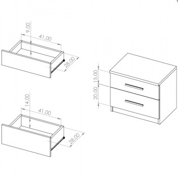 Wymiary: Szafka nocna BONEY BO03