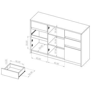 Wymiary: Komoda DENVI DV05