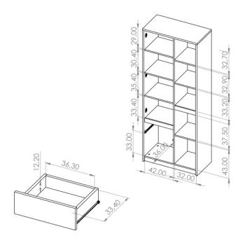 Wymiary: Regał DENVI DV03