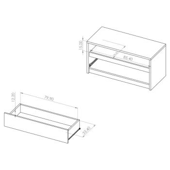 Wymiary: Komoda RTV DENVI DV09