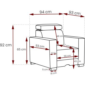 Wymiary: Fotel PASARO