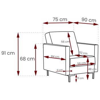 Wymiary: Fotel SELVA