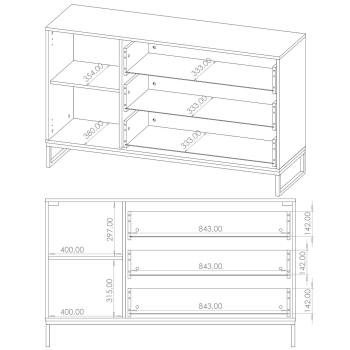 Wymiary: Komoda LANDO 02