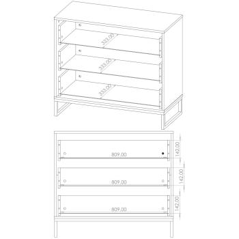 Wymiary: Komoda LANDO 03