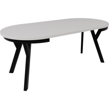 Stół rozkładany okrągły HAX 90-190cm biały mat