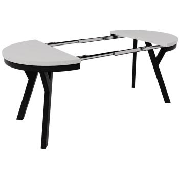 Stół rozkładany okrągły HAX 90-190cm biały mat