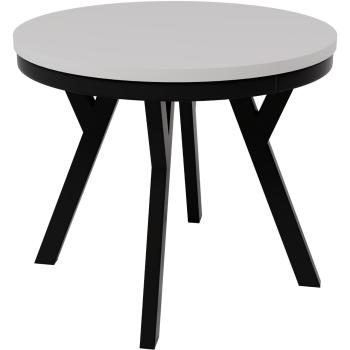 Stół rozkładany okrągły HAX 90-190cm biały mat