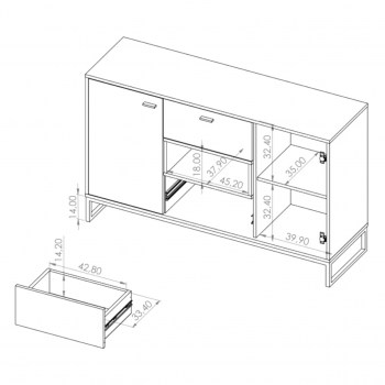 Wymiary: Komoda OLIVIER OE02