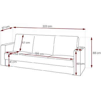 Wymiary: Sofa GORDI