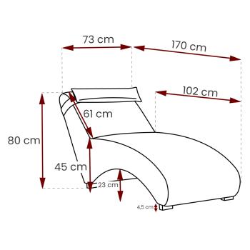 Wymiary: Szezlong ZATON